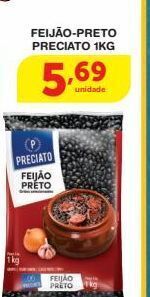 Roldão Feijão preto preciato 1kg oferta