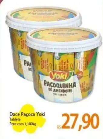 Atacadão Doce Paçoca Yoki Tablete Pote com 1,100kg oferta
