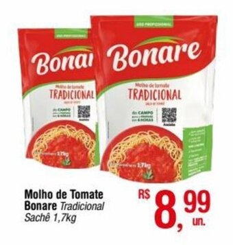 Fort Atacadista Molho de Tomate Bonare Tradicional Sachê 1,7kg oferta