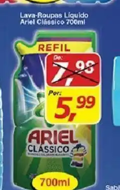 Supermercados Guanabara Lava roupas Liquido Ariel Classico 700ml oferta