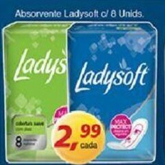 Supermercados Guanabara Absorvente Ladysoft c/ 8 unids oferta