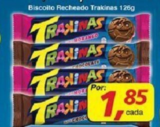 Supermercados Guanabara Biscoito Recheado Trakinas 126g oferta