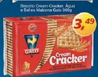 Supermercados Guanabara Biscoito Cream Cracker, Agua e Sal ou Maizena Galo 360g oferta