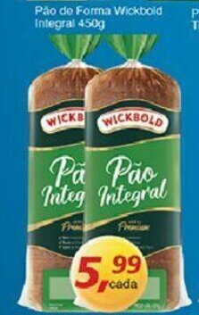 Supermercados Guanabara Pao de Forma Wickbold Integral 450g oferta