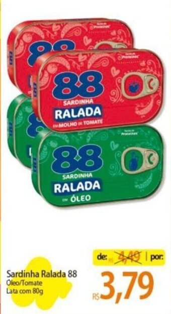 Atacadão Sardinha Ralada 88 Oleo/Tomate Lata com 80g oferta
