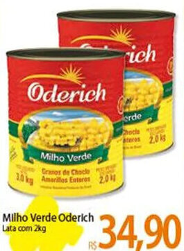 Milho Verde Oderich Lata com 2kg
