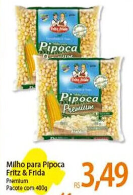 Atacadão Milho para Pipoca Fritz & Frida Premium Pacote com 400g oferta