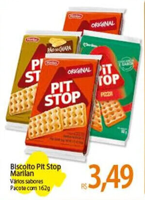 Atacadão Biscoito Pit Stop Marilan Varios sabores Pacote com 162g oferta