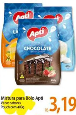 Atacadão Mistura para Bolo Aptl Vários sabores Pouch com 400g oferta
