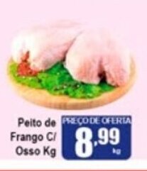 Higa's Supermercado Peito de Frango c/ Osso 1kg oferta