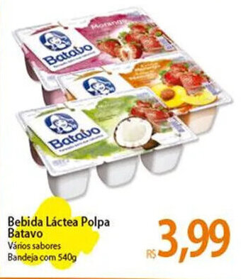 Atacadão Bebida Láctea Polpa Batavo Vários sabores Bandeja com 540g oferta