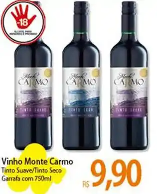 Atacadão Vinho Monte Carmo Tinto Suave/Tinto Seco Garrafa com 750ml oferta