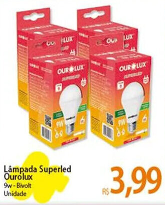 Atacadão Lâmpada Superled Ourolux 9w-Bivolt Unidade oferta