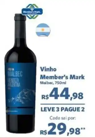 Sam's Club Vinho Member's Mark Malbec, 750ml oferta