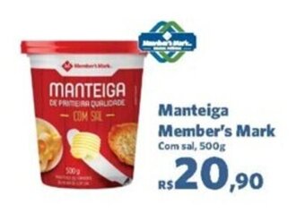 Sam's Club Manteiga Member's Mark Com sal, 500g oferta
