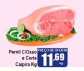 Higa's Supermercado Pernil c/Osso e Corte Caipira 1kg oferta