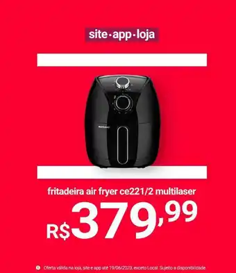 fritadeira air fryer ce221/2 multilaser