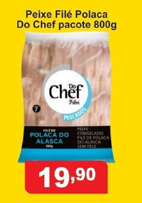 Calvo Atacadista Peixe File Polaca do Chef pacote 800g oferta