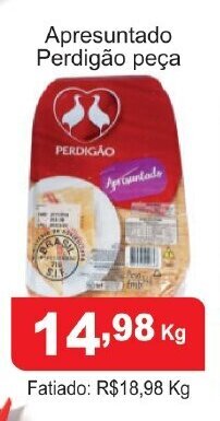 Calvo Atacadista Apresuntado Perdigao peca 1kg oferta