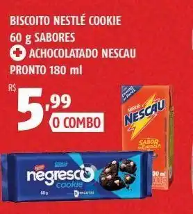 OXXO Biscoito nestlé cookie 60 g sabores + achocolatado nescau pronto 180 ml oferta