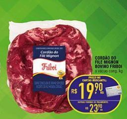Mercantil Rodrigues Cordão do filé mignon bovino friboi a vácuo cong. kg oferta