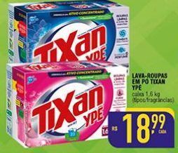 Mercantil Rodrigues Lava-roupas em pó tixan ypê caixa 1,6 kg (tipos/fragrâncias) oferta