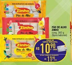 Mercantil Rodrigues Pão de alho zinho cong. 300 g (tipos/sabores) oferta