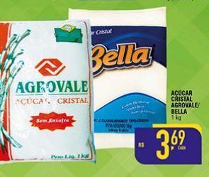 Açúcar cristal agrovale /bella 1 kg