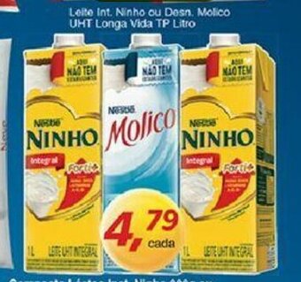 Leite Int. Ninho ou Desn. Molico UHT Longa Vida Tp 1L