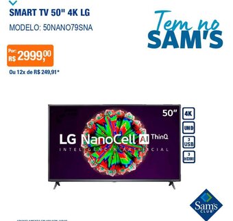 Sam's Club Smart Tv 50" 4K LG oferta