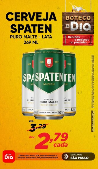 Dia CERVEJA SPATEN PURO MALTE - LATA 269 ML oferta