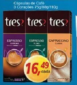 Capsulas de Cafe 3 Coracoe 75g/80g/110g