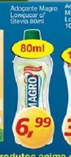 Supermercados Guanabara Adocante Magro Lowcucar c/ Stevia 80ml oferta