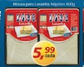 Supermercados Guanabara Massa para Lasanha napoles 500g oferta