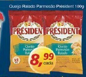 Supermercados Guanabara Queijo Ralado Parmesao President 100g oferta