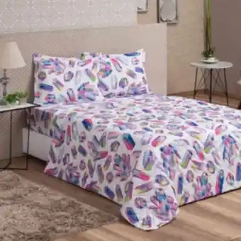 Vest Casa Kit cobre leito colcha casal col vidaecor 3 peças cristal pride vestcasa oferta