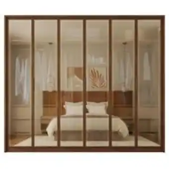 Novo Mundo Guarda roupa casal 6 portas espelho 6 gavetas marrom reflex oferta