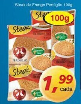 Supermercados Guanabara Steak de frango Perdigao 100g oferta