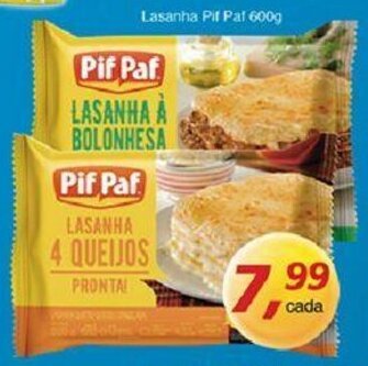 Supermercados Guanabara Lasanha Pif Paf 600g oferta