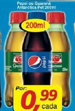 Pepsi ou Guarana Antarctica pet 200ml