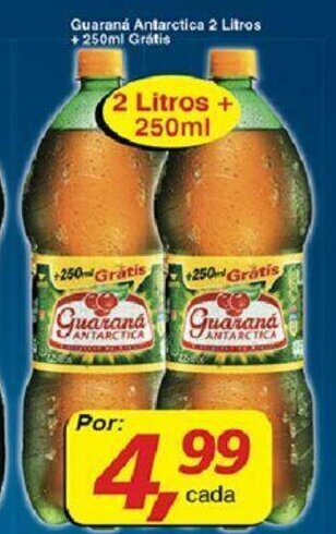 Supermercados Guanabara Guarana Antarctica 2L + 250ml Gratis oferta