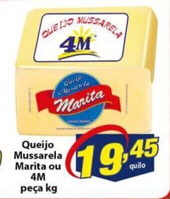 Vencedor Atacadista Queijo Mussarela Marita ou 4M 1kg oferta