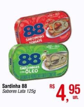 Fort Atacadista Sardinha 88 Sabores Lata 125g oferta