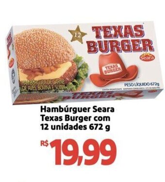 Extra Supermercado Hambúrguer Seara Texas Burger com 12 unidades 672 g oferta