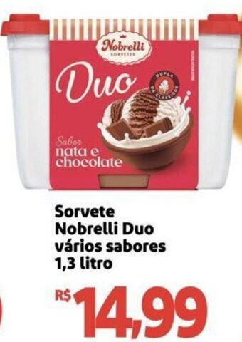 Extra Supermercado Sorvete Nobrelli Duo vários sabores 1,3 litro oferta