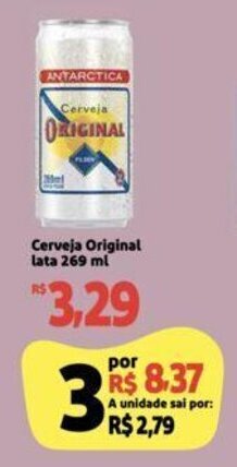 Extra Supermercado Cerveja Original lata 269 ml oferta