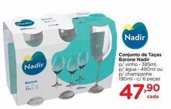 Carrefour Conjunto de taças barone nadir p/ vinho - 385ml, p/ água - 490ml ou p/ champanhe 190ml - c/ 6 peças oferta