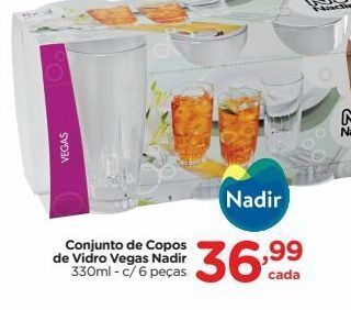 Carrefour Conjunto de copos de vidro vegas nadir 330ml - c/ 6 peças oferta