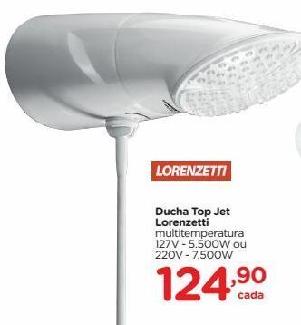 Carrefour Ducha top jet lorenzetti multitemperatura 127v - 5.500w ou 220v - 7.500w oferta