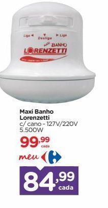 Maxi banho lorenzetti c/ cano - 127v/220v 5.500w